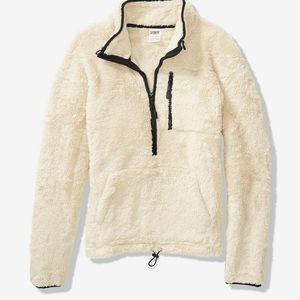 Victorias secret pink teddy half zip